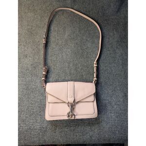 Rebecca Minkoff Moto Crossbody Bag Beige Blush Leather Dog Clip Flap Purse